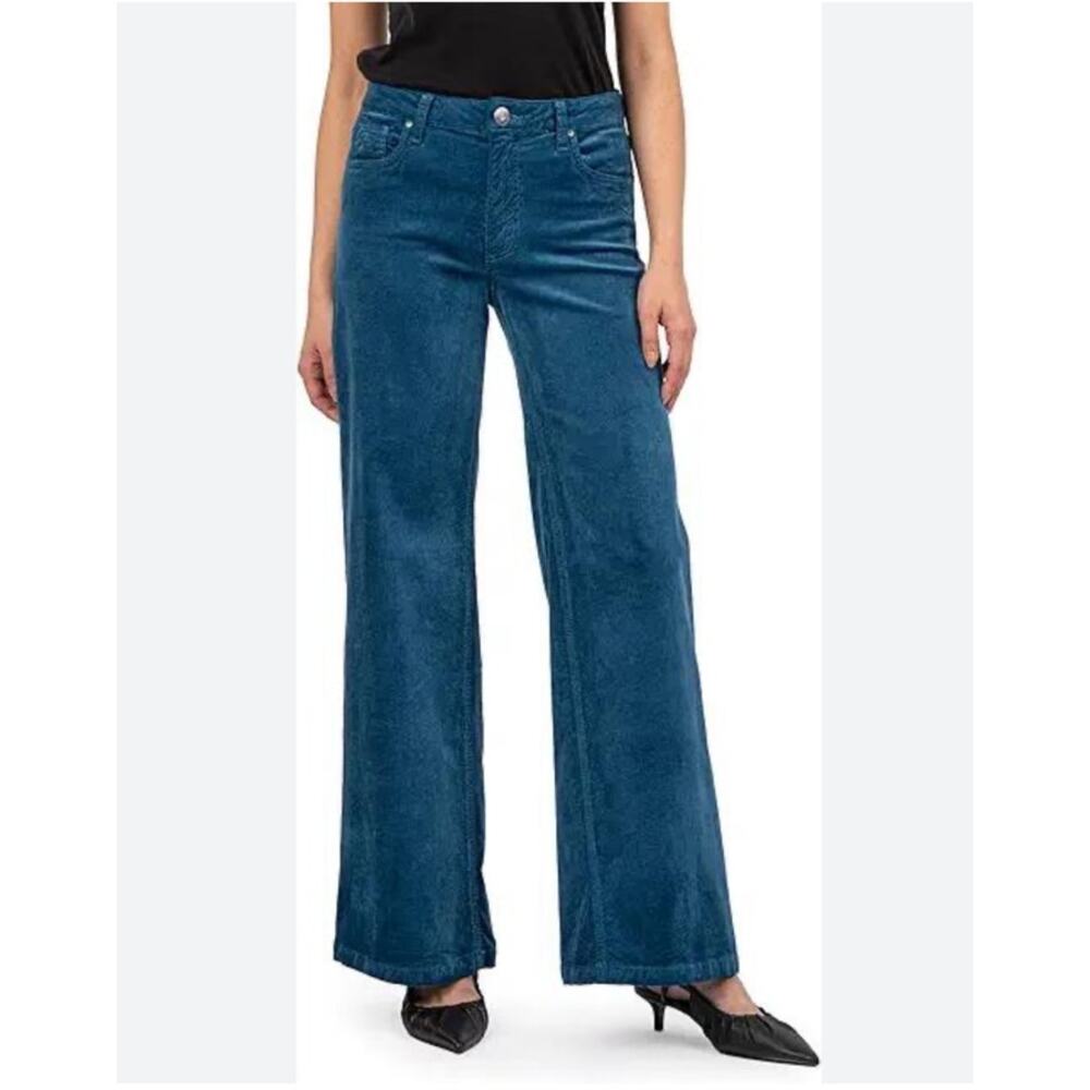 Kut From The Kloth Jeans Size 12 Teal Blue High Rise Wide Leg NWT